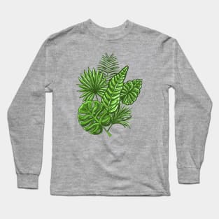 Tropical palm leaves Long Sleeve T-Shirt